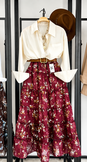 Burgundy Bloom Dress
